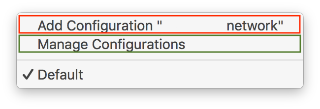 Configurations Menu